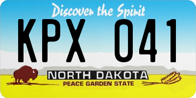 ND license plate KPX041