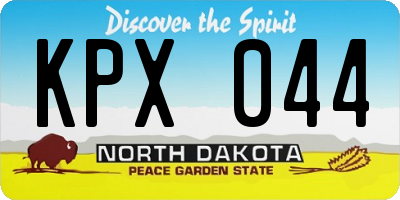 ND license plate KPX044