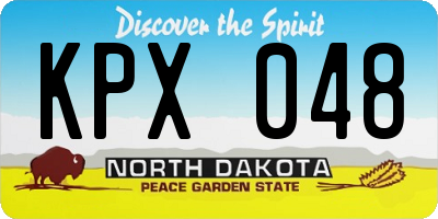 ND license plate KPX048