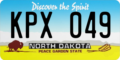 ND license plate KPX049