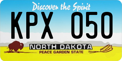 ND license plate KPX050