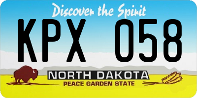 ND license plate KPX058