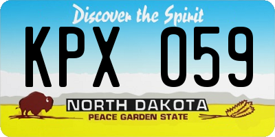 ND license plate KPX059