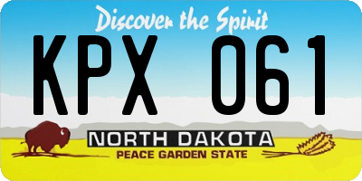 ND license plate KPX061