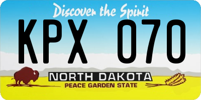 ND license plate KPX070