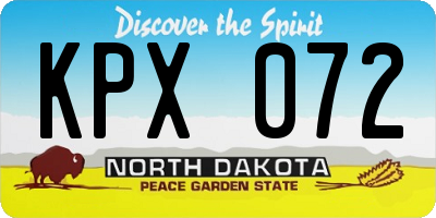 ND license plate KPX072