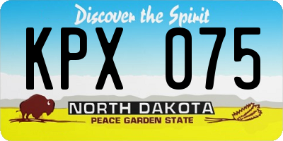 ND license plate KPX075