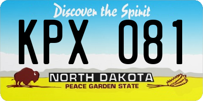 ND license plate KPX081
