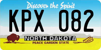 ND license plate KPX082