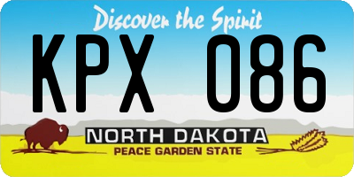 ND license plate KPX086