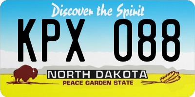 ND license plate KPX088