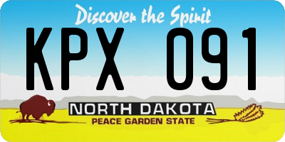 ND license plate KPX091