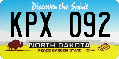 ND license plate KPX092