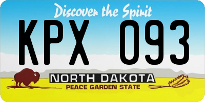 ND license plate KPX093