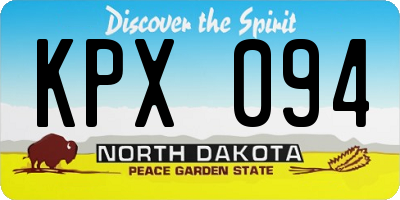 ND license plate KPX094