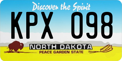 ND license plate KPX098