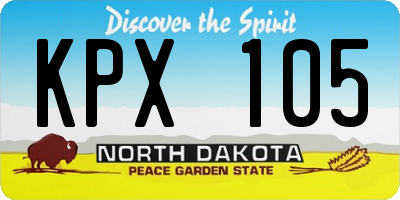 ND license plate KPX105