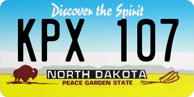 ND license plate KPX107