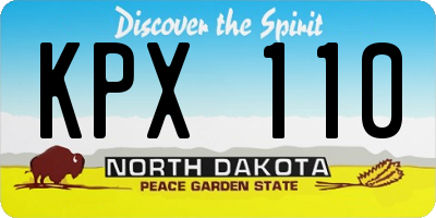 ND license plate KPX110