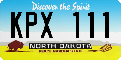 ND license plate KPX111