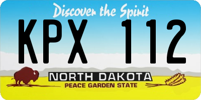 ND license plate KPX112