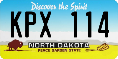 ND license plate KPX114