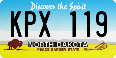 ND license plate KPX119