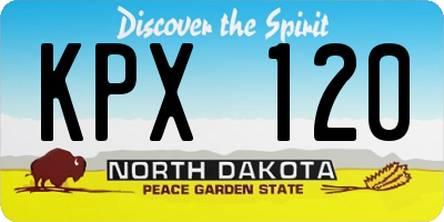 ND license plate KPX120