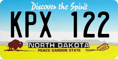 ND license plate KPX122