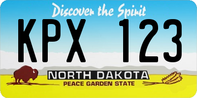 ND license plate KPX123