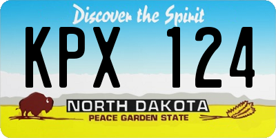 ND license plate KPX124