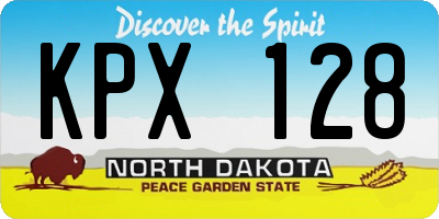 ND license plate KPX128