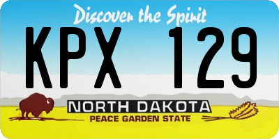 ND license plate KPX129