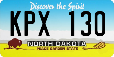 ND license plate KPX130