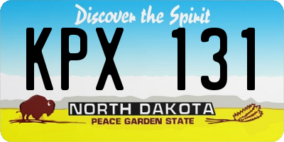 ND license plate KPX131