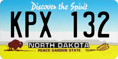 ND license plate KPX132