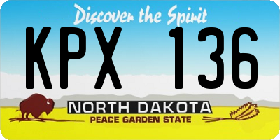 ND license plate KPX136