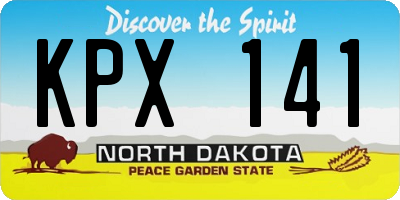 ND license plate KPX141