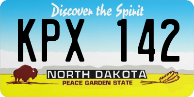 ND license plate KPX142