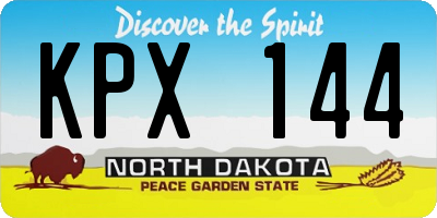 ND license plate KPX144