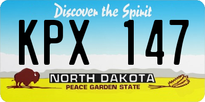 ND license plate KPX147