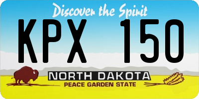 ND license plate KPX150