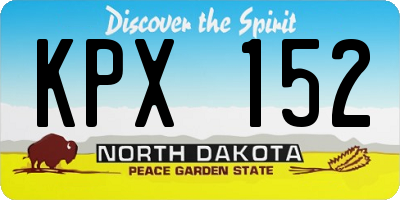 ND license plate KPX152