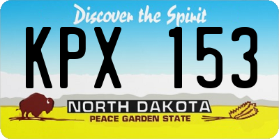 ND license plate KPX153