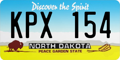 ND license plate KPX154