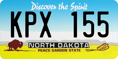 ND license plate KPX155
