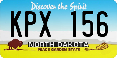 ND license plate KPX156