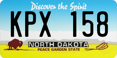 ND license plate KPX158