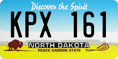 ND license plate KPX161