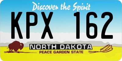 ND license plate KPX162